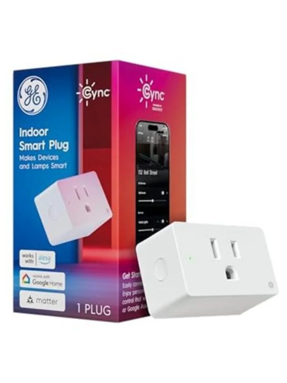 Smart Indoor Plug, Smart Outlet Control, WiFi Outlet Plug, Matter Compatible